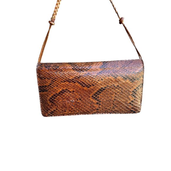 1970s Python snakeskin purse handmade - Picture 3 of 10